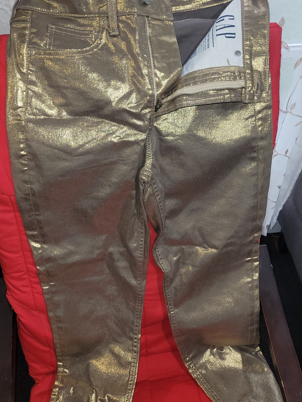 GAP Women's Metallic Gold Jeans